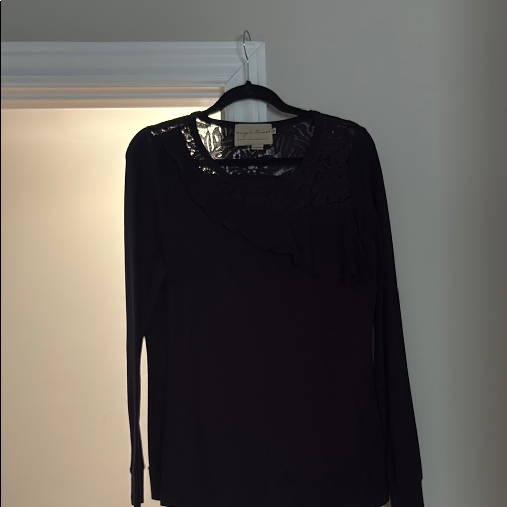 Elegant Navy Lace Women's Top
